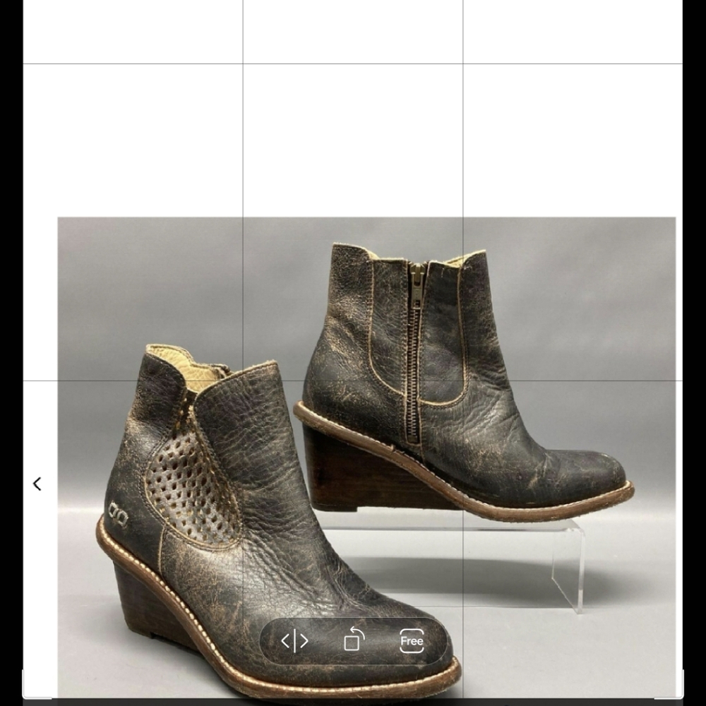 Bed Stu Leather Wedge ankle boots